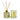 A green glass diffuser and candle gift set with decorative designs on a white background