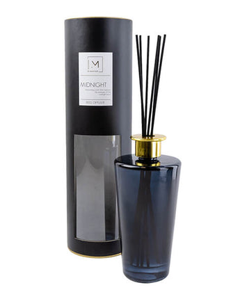 500ml Midnight Glass Reed Diffuser in Sweet Turkish Rose Scent