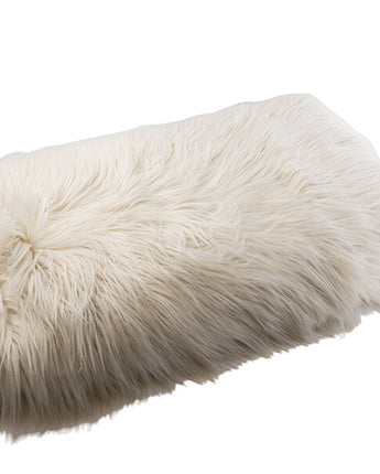 Soft Fluffy White Faux One Sided Fur Throw Blanket