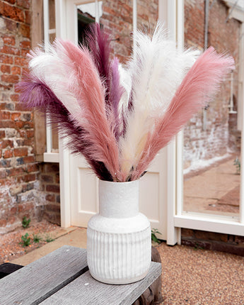 Dark Dusky Pink Lifelike Single Pampas Grass