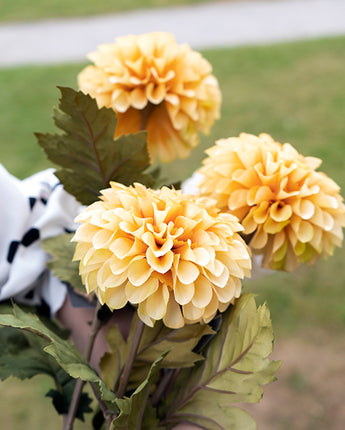 Ochre Likelike Faux Dahlia Flower