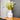 Art Deco Style Cream Vase with a Wide Neck and Ridges
