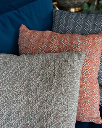 Textured Woven Moroccan Style Cushion in Taupe