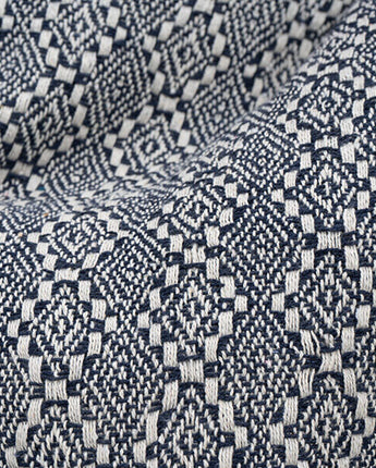 Textured Woven Moroccan Style Throw in Navy Blue