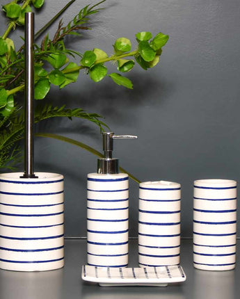 Toilet Brush Holder Harbour Stripe Bathroom