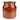 An amber glass oud candle with a matching lid, decorated with hand-painted autumn birds