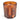 An amber glass hexagonal oud fragrance candle by Candlelight, decorated with an autumn bird and leaf pattern