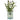 A fake indoor olive tree in a decorative canister on a white background