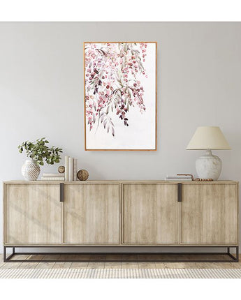 Floral Watercolour Canvas in a Wooden Frame