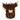 Fuzzy brown cow head on a white background