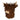 Plush Highland cow head with horns on a white background