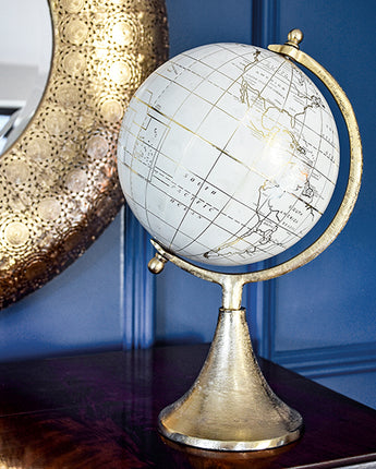 Cream and Gold Decorative Globe Ornament