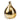 Gold ornament gold metallic fig-shaped ornament, front view