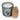 Jar candle with a label featuring a highland cow and a cork lid on a white background