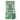 Folded green kitchen tea towels with a dark green printed design of a pagoda, on a white background