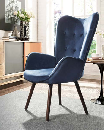 Kas Armchair Velvet Dark Blue