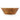 Side view of a wooden wide bowl on white background.