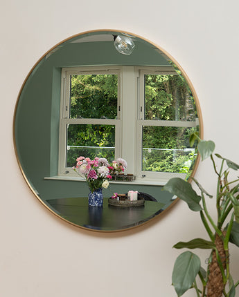 Large 80CM Round Mirror with Gold Metal Frame