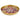 Large tray large gold-coloured metal tray with fig and pomegranate artwork, front view