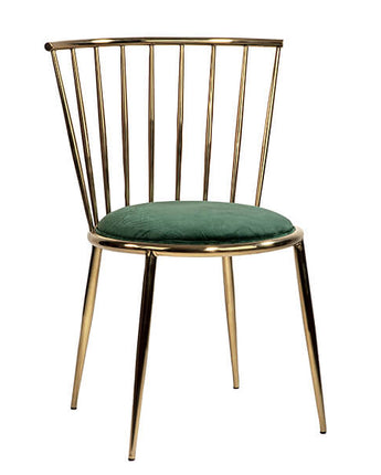 Emerald Green Cushioned Lexi Dining Chair with Gold Frame