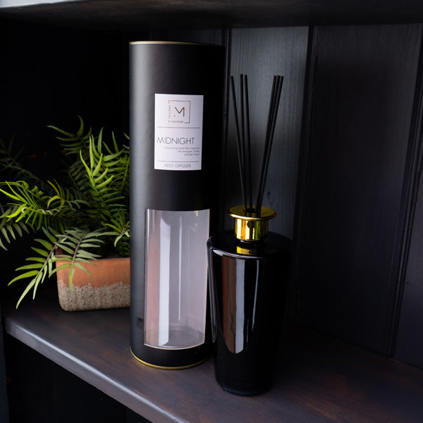 500ml Midnight Glass Reed Diffuser in Sweet Turkish Rose Scent ...