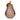 Mini lamp amber pear-shaped glass mini lamp with gold-coloured stalk, front view