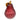 Mini lamp red pear-shaped glass mini lamp with gold-coloured stalk, detail 02