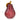 Mini lamp red pear-shaped glass mini lamp with gold-coloured stalk, front view