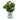A mint small artificial plant with green leaves in a decorative tin pot