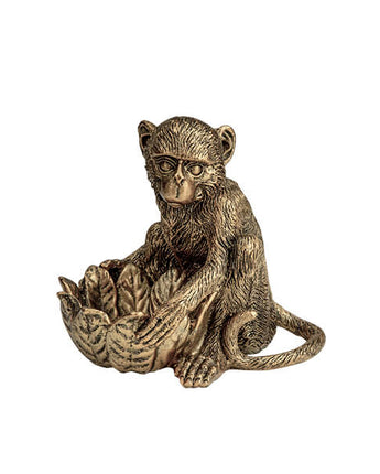 Gold Monkey Tealight Holder Ornament