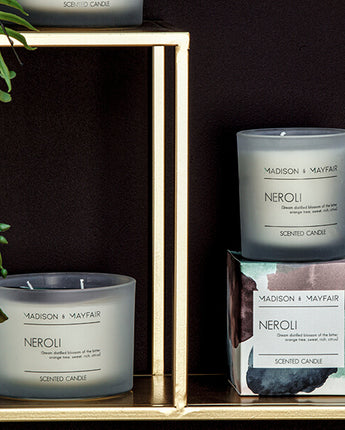 Neroli Cotton Scented Candle in a Frosted Glass Jar