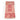 A folded set of pink designer tea towels with a red architectural print of a domed pavilion and trees