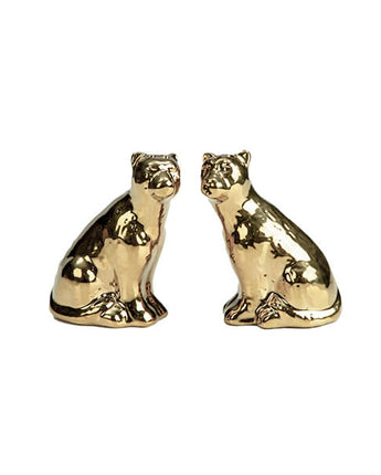 Art Deco Gold Leopard Salt and Pepper Shakers