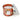 Decorative scented candle with its lid off in front of white background.