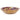 Serving bowl medium mango wood serving bowl with enamel fig and pomegranate artwork, front view