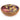 Serving bowl small mango wood serving bowl with enamel fig and pomegranate artwork, front view