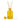 Yellow glass diffuser bottle with wooden sticks on a white background