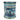 A glass large scented candle with a blue-green tinted lid and a detailed label featuring a blue illustration