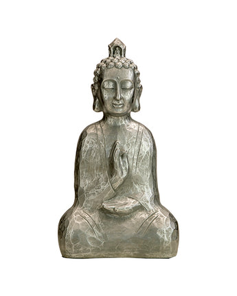 Serene Silver Buddha Statue