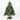 Small Christmas tree with frosted branches and wooden feet on a white background
