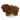 Brown straw Highland cow décor on a white background