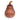 A glossy, ribbed glass pumpkin figurine in a warm amber-brown color, shown on a clean white background.