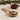 Utensil holder mango wood utensil holder with enamel fig and pomegranate pattern, styled in a home setting