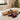 Wooden serving board long wooden serving board with gold fig and pomegranate detailing, styled in a home setting