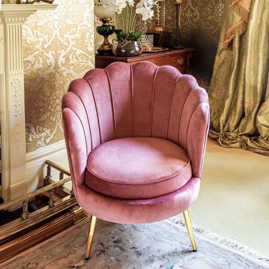 Dusky Pink Darcy Velvet Shell Chair