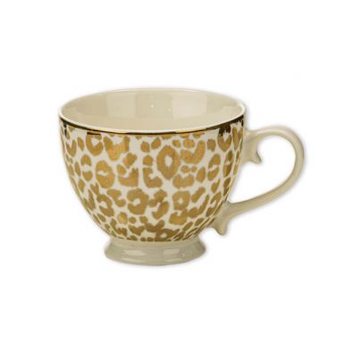 Gold Leopard Print Footed Mug