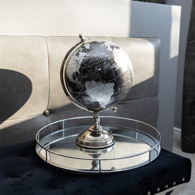 Decorative Globe in Black and Silver 