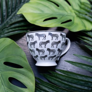 Footed Mug with Zebra Design