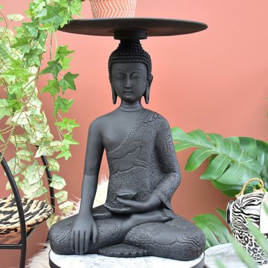 Black Resin Buddha Table
