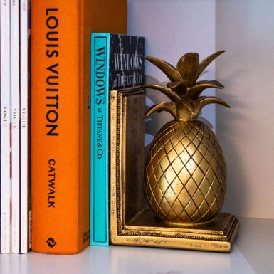 Art Deco Style Gold Pineapple Bookends